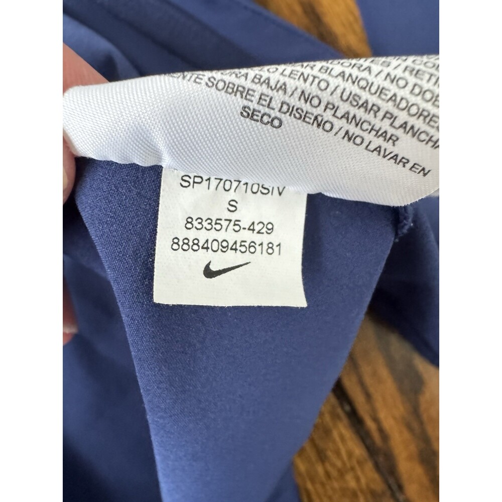 Nike Windbreaker Jacket Navy Blue Size Small Zip Up Long Sleeve Lightweight - Picture 7 of 8